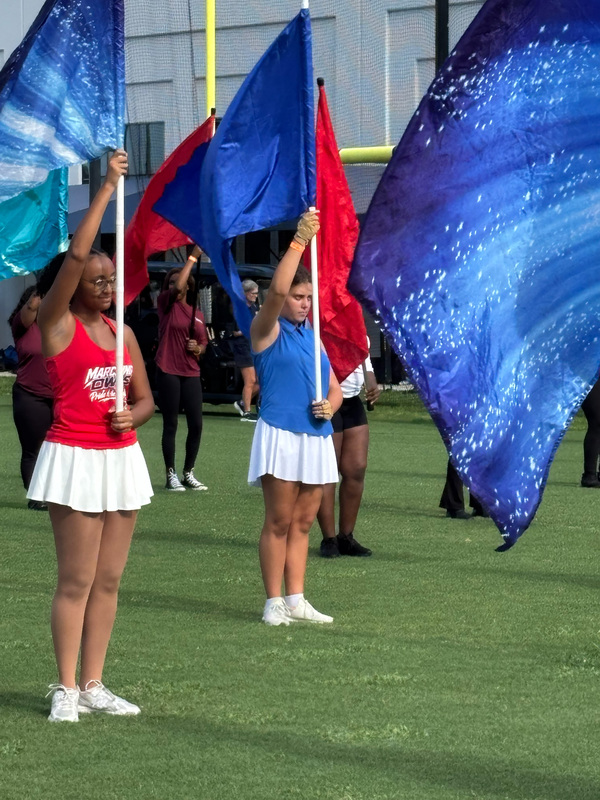 color guard girl with flag