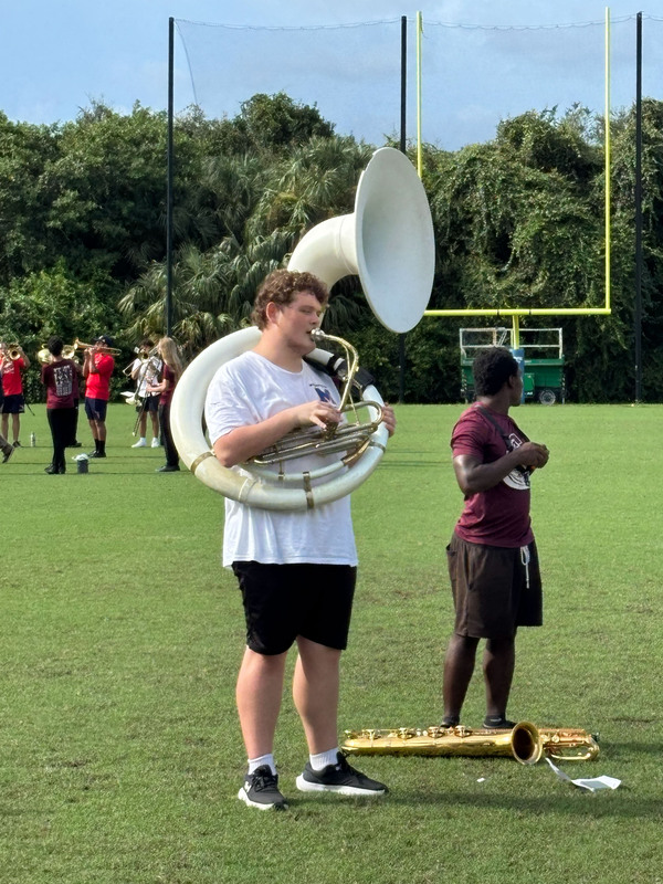student with tuba