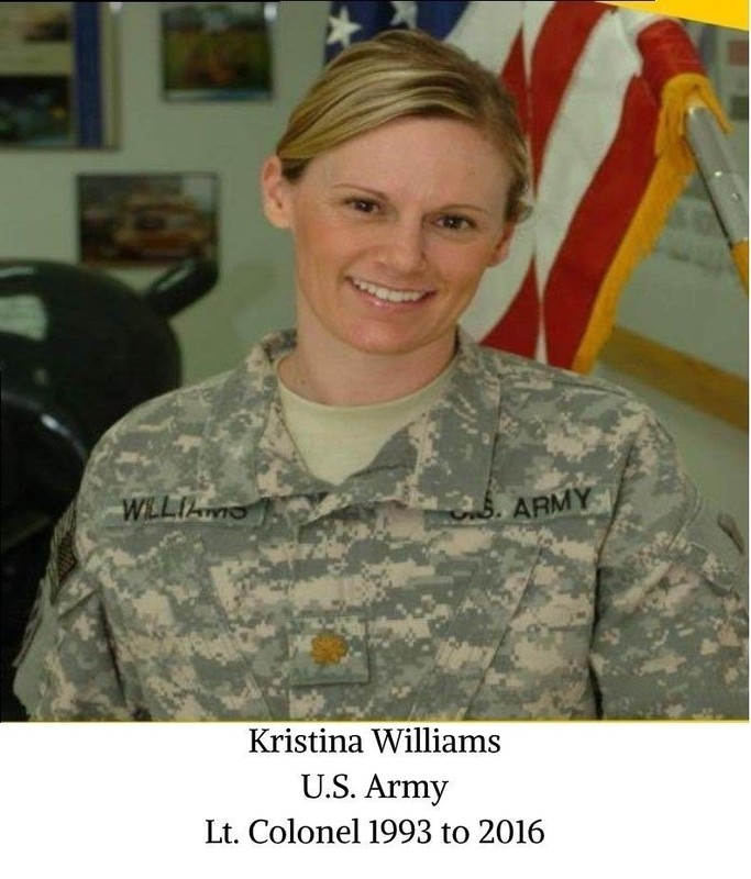 Kristina Williams U.S. Army Lt. Colonel 1993 to 2016