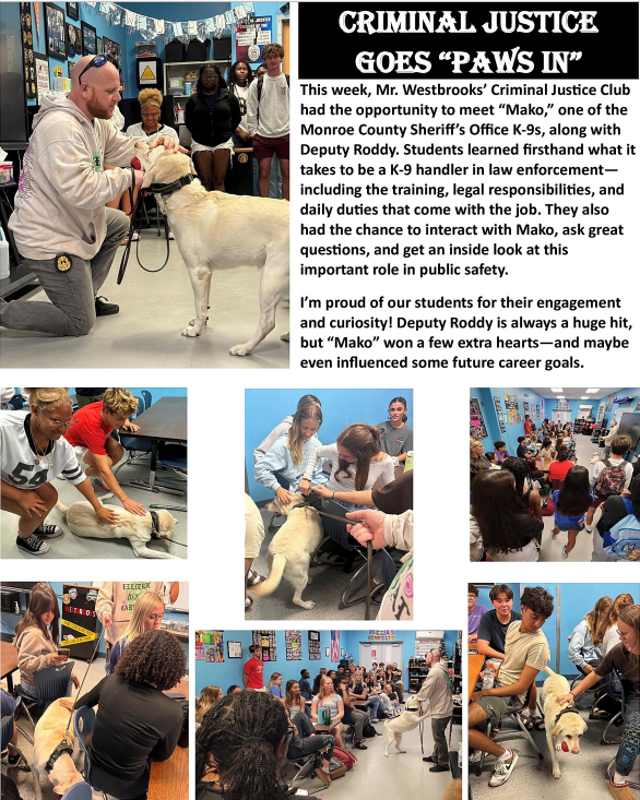 K9 "Mako" visits the Criminal Justice Club