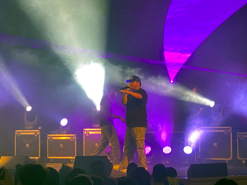 mike stack performing for marathon high school