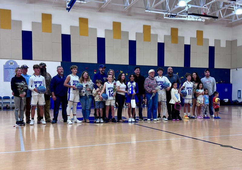 boys basketball team eighth graders and parents