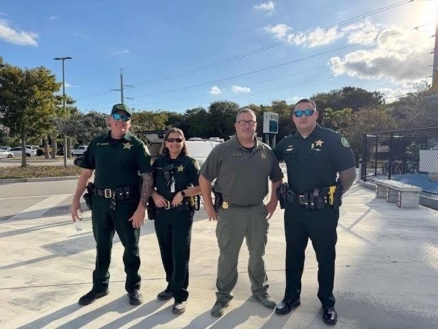 Sherrif's Department officers present for career day