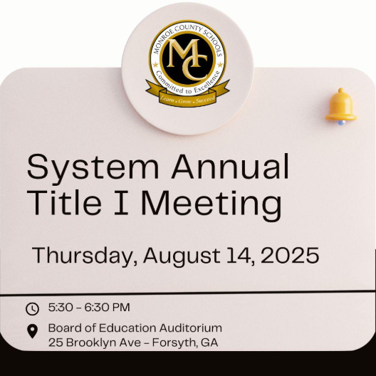 system annual Title 1 meeting - thursday aug 14 - 530 - 630 pm BOE auditorium 25 brooklyn ave