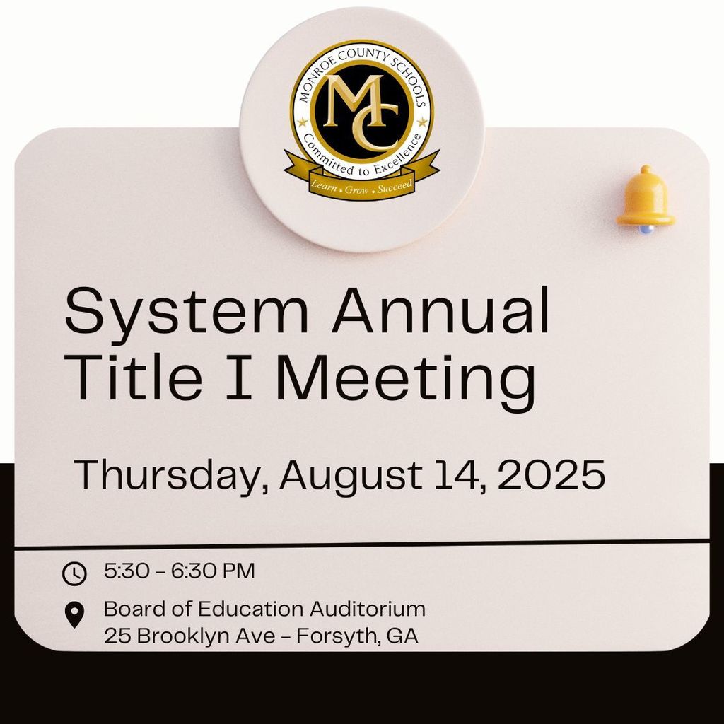 Annual Title I Meeting August 14 at 5:30 p.m.