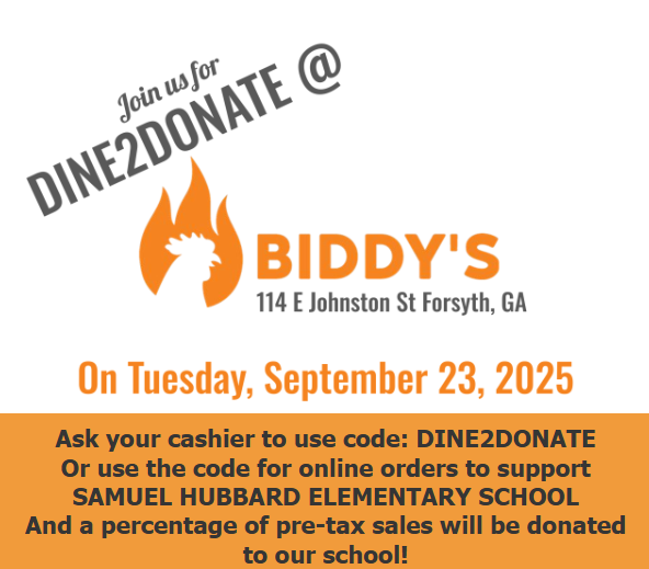 🍴 Lunch or Dinner Plans for Tomorrow? Join us on Tuesday, September 23rd for HES Dine2Donate Day at Biddy’s in Forsyth! A percentage of both in-store and online sales will be donated back to HES. 💙
