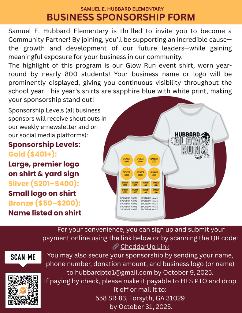 HES Glow Run Sponsor Letter