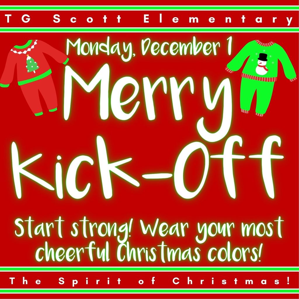 monday december 1 merry kick off - start strong wear your most cheerful christmas colors