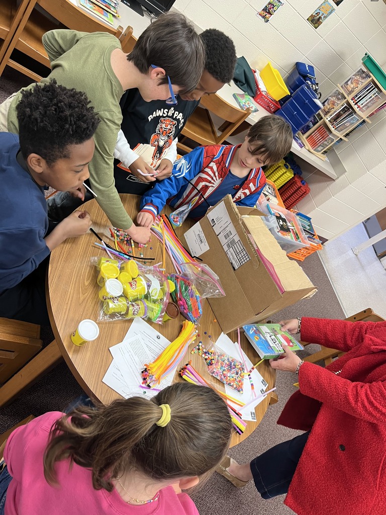 HES Club Tome students working on Writing Readiness Bags for PreK