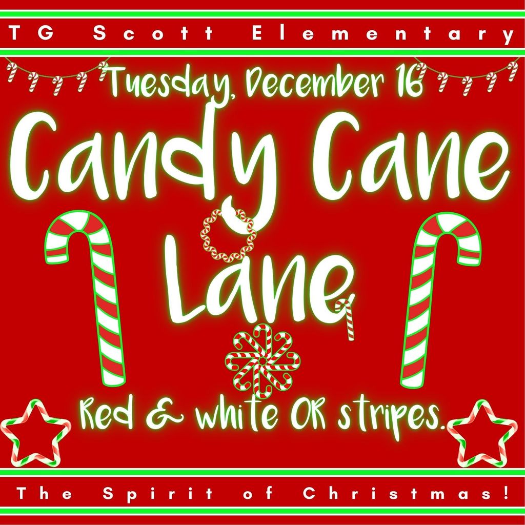 tuesday dec 16 candy cane lane - red and white or stripes