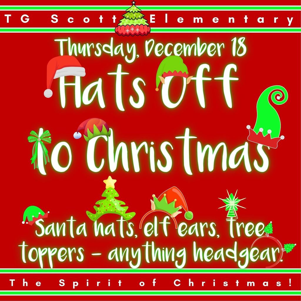 thursday december 18 hats off to christmas - santa hats elf ears tree toppers - anything headgear