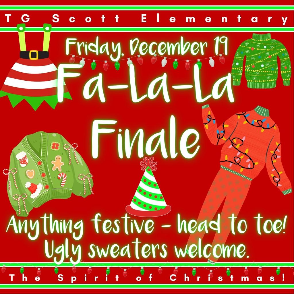 friday december 19 - fa la la finale - anything festive - head to toe - ugly sweaters welcome