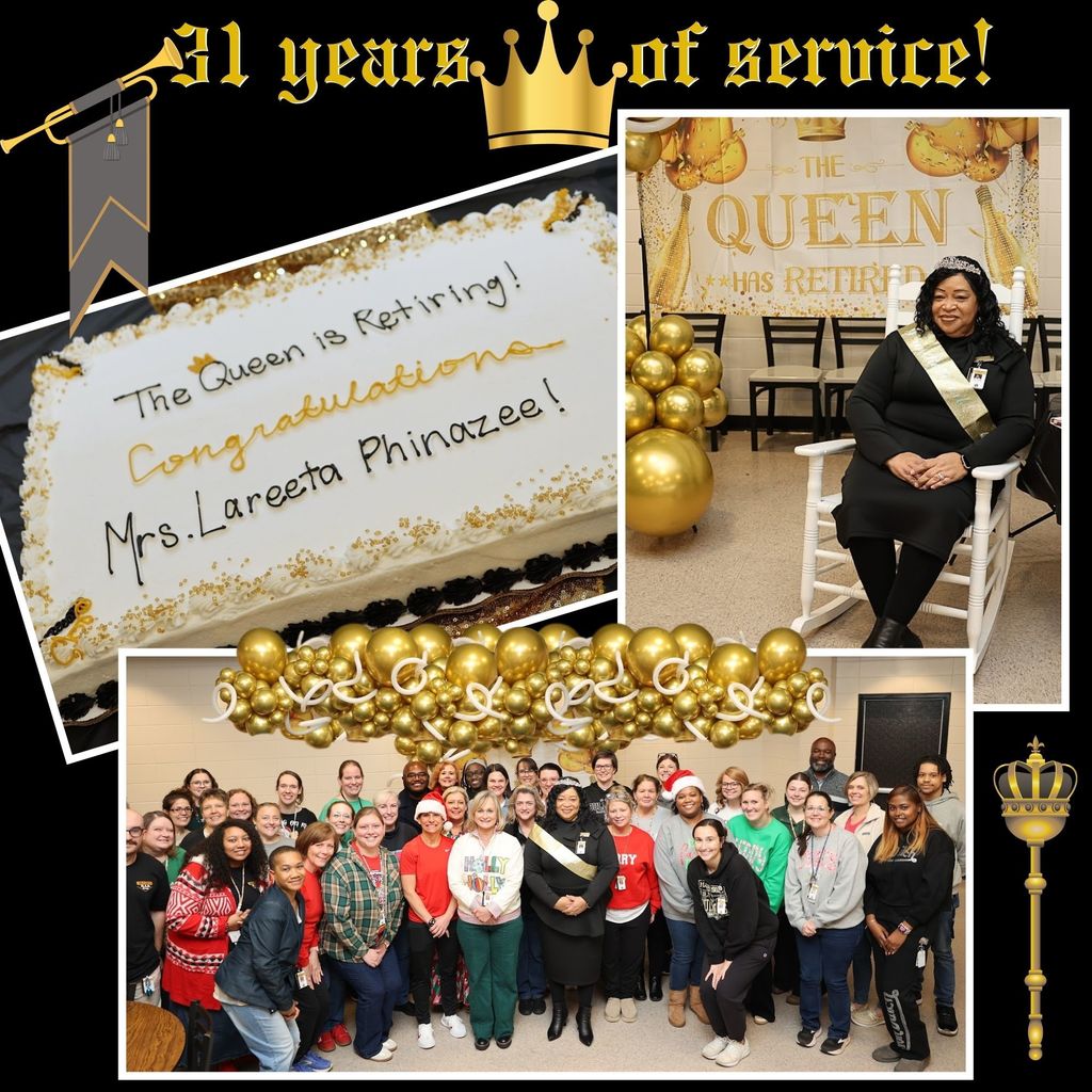 31 years of service - congratulations Mrs. Lareeta Phinazee