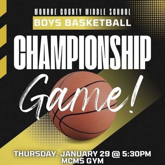 mcms boys basketball championship game - thurs jan 29 530 pm - mcms gym