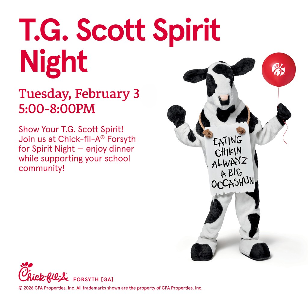TGS CFA Spirit Night - tues feb 3 5-8 pm - show your spirit - join us - enjoy dinner while supporting your school community