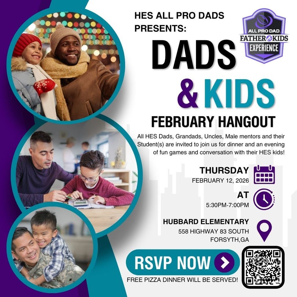 HES All Pro Dads Hangout THIS Thursday, February 12 at 5:30pm at HES