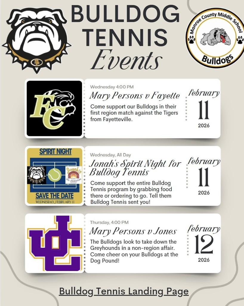 Week of 2/9 - 2/15 for Bulldog Tennis