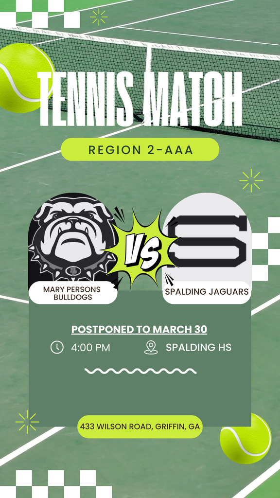 The region match against Spalding is postponed because of inclement weather.  New match date: Monday, March 30.