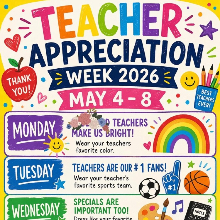 teacher appreciation week optional dress up days