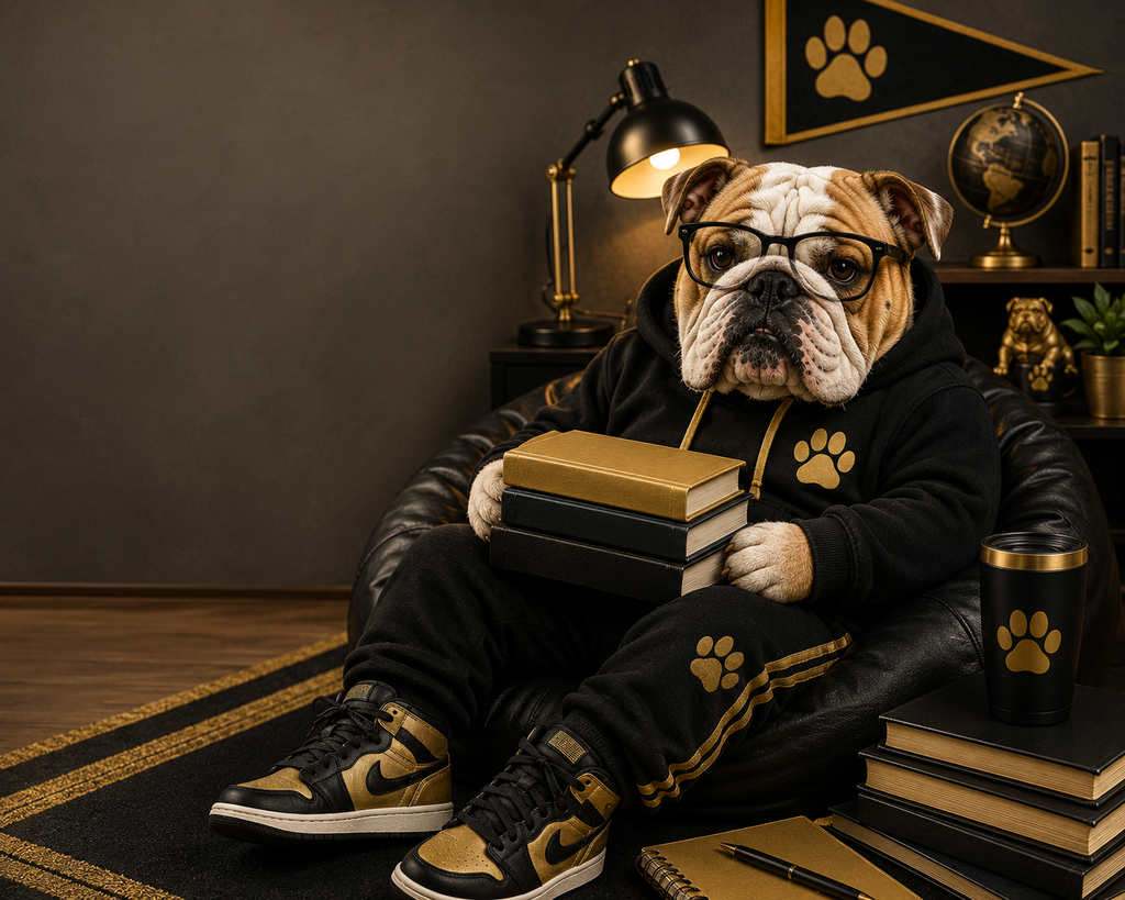 Black and Gold Bulldog