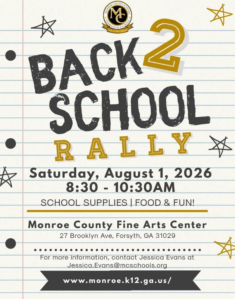 Back to School Rally tomorrow at 8:30 at the Fine Arts Center