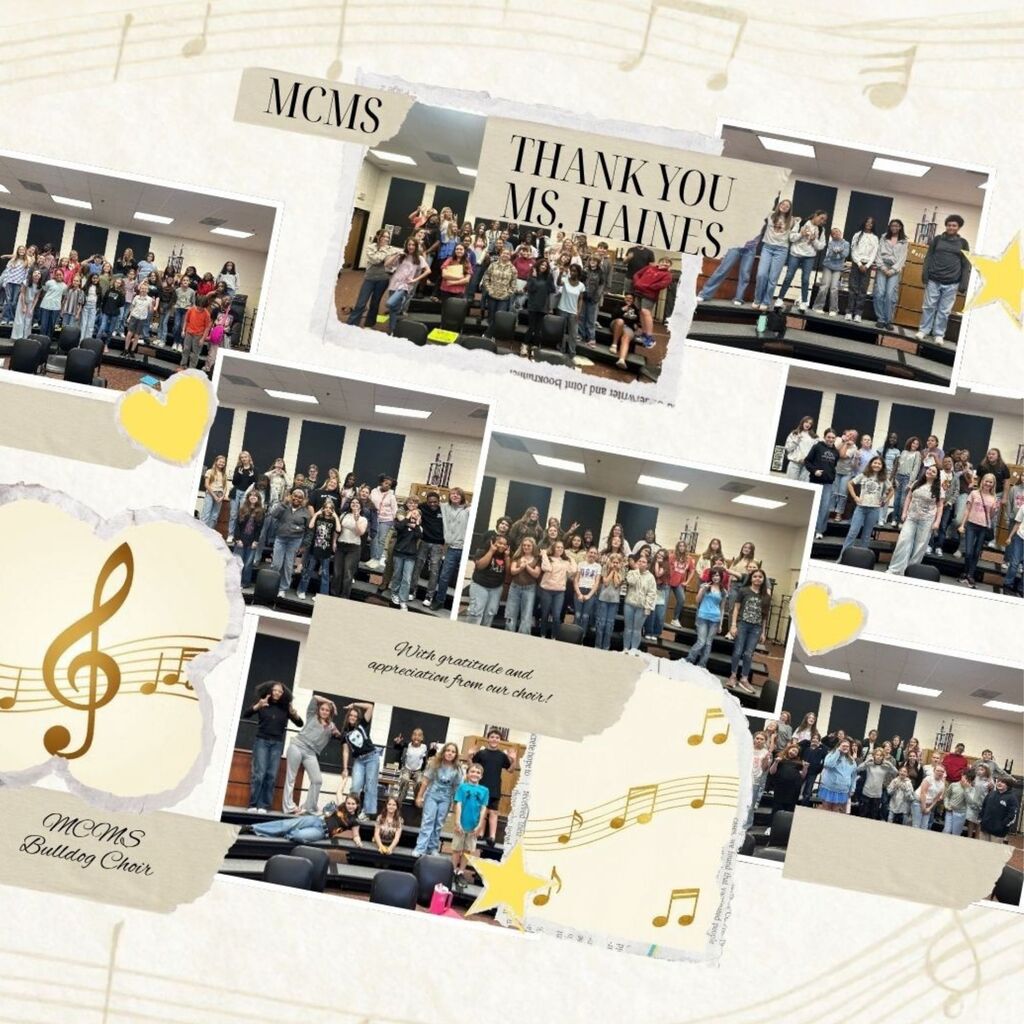 MCMS Thank you Ms Haines - with gratitude and appreciation from our choir - MCMS bulldog choir