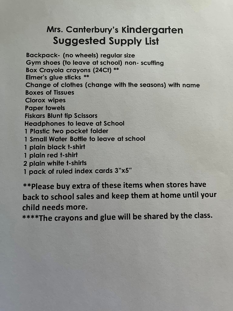Supply List