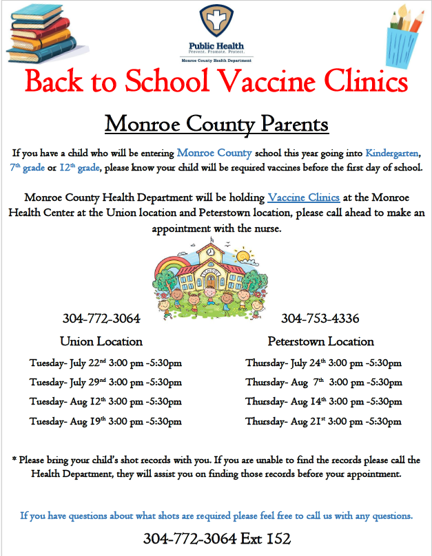 Back to School Vaccine Clinics