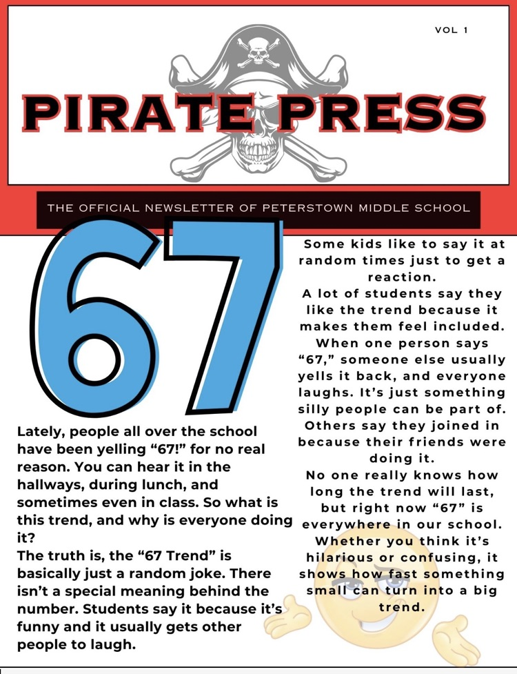 peterstown middle school pirate press