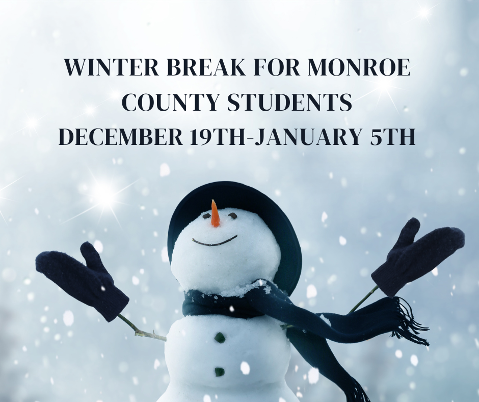 Snowman and winter break for students December 19th-January 5th.