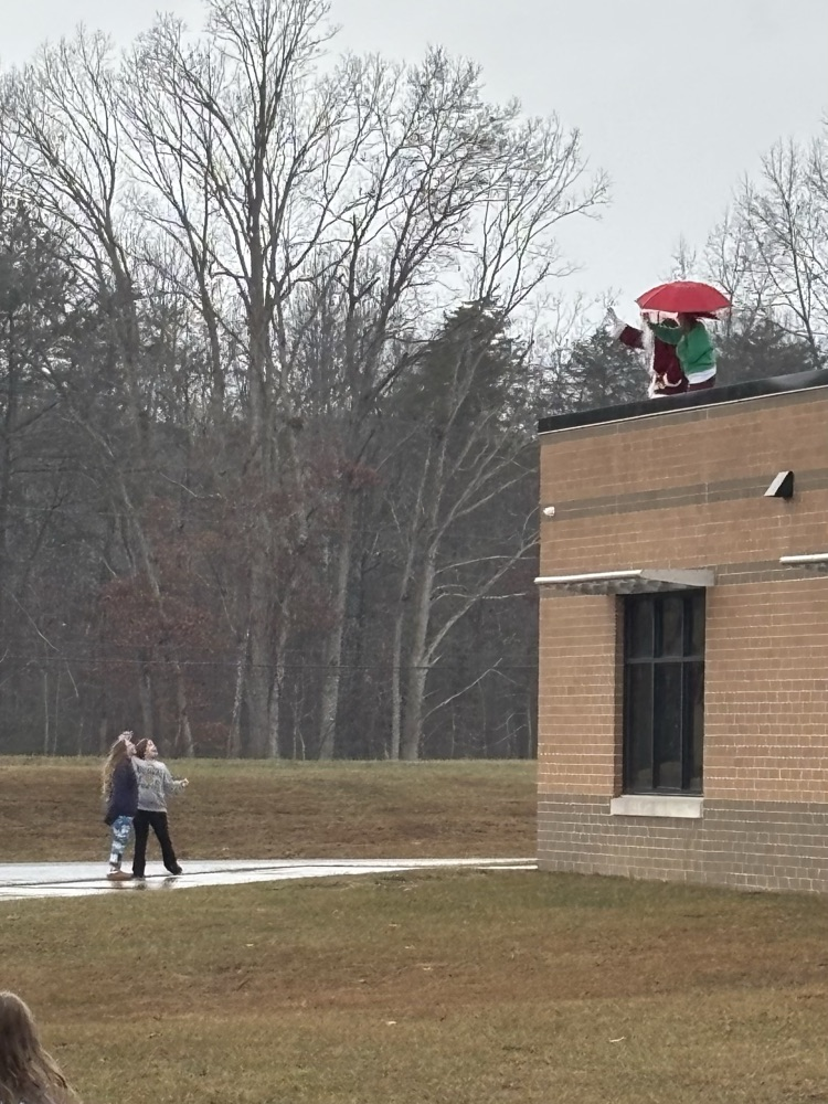 Santa and one of his elf helpers came to see students off for their holiday break at Peterstown PK-8! 