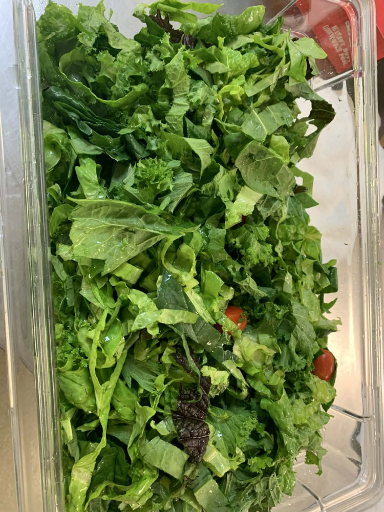 Fresh vegetables that were grown at Mountain View and used for lunch. 