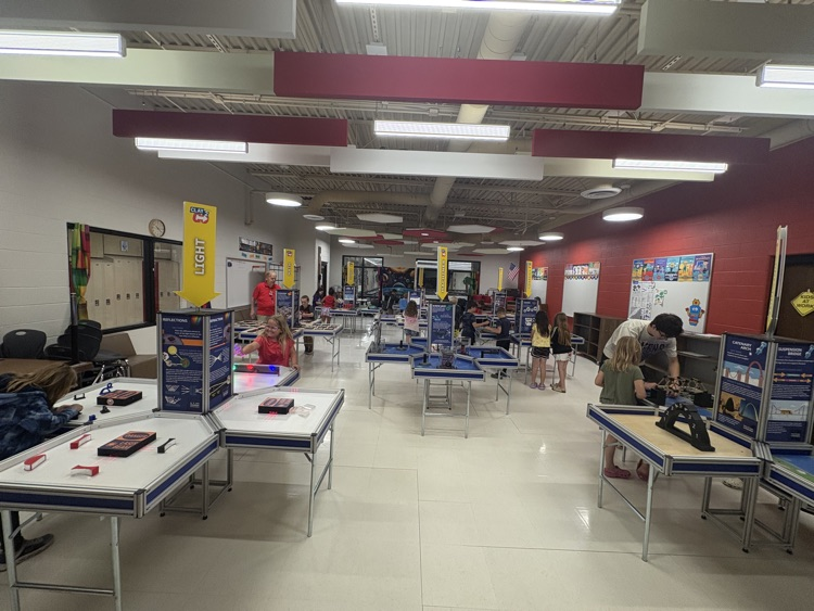 Students doing hands on STEM activities 