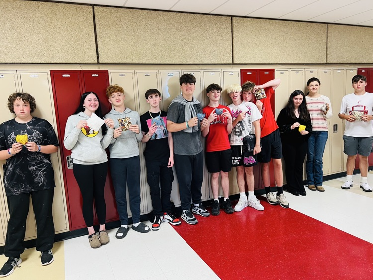 PMS students read The Coffin Quilt and learned to sew. 