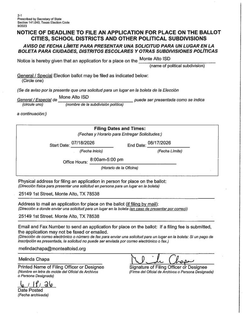 election notice