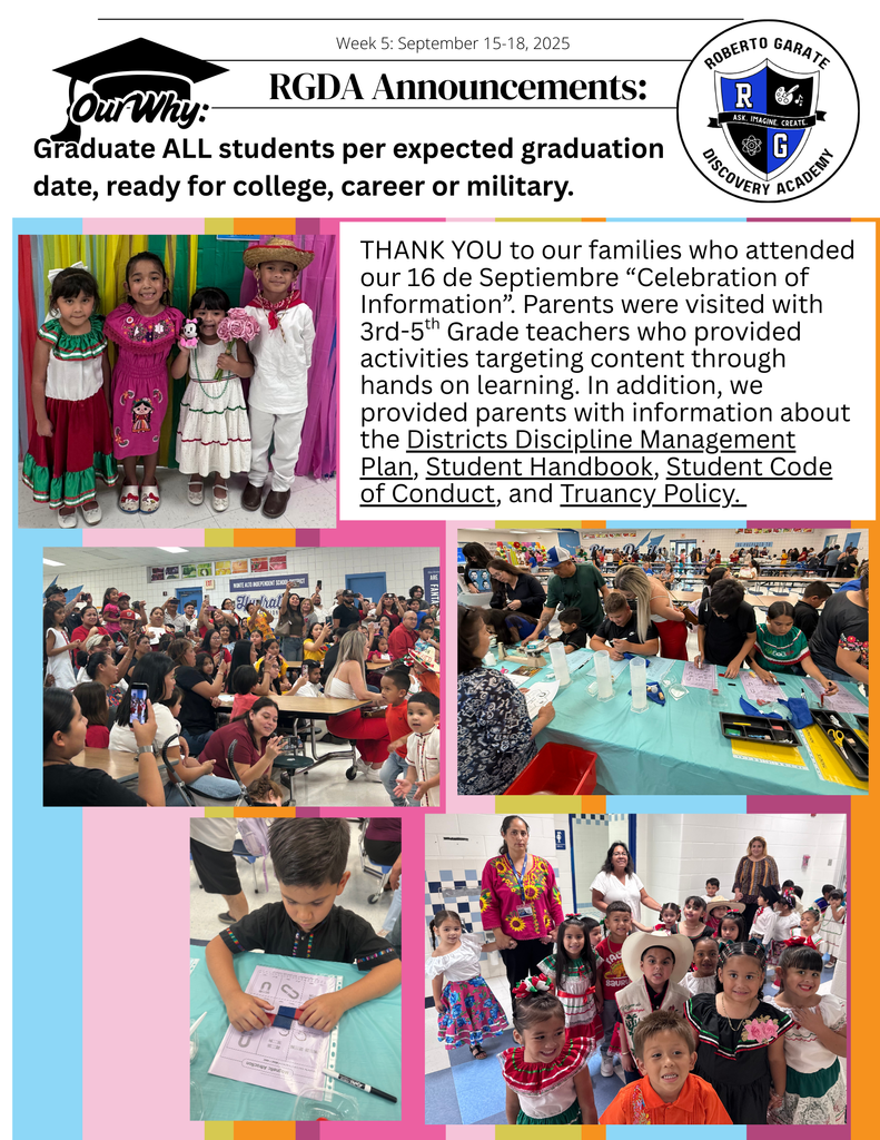 Week 5 Announcement!! See and read about our activities, fun, and learning!!! We are here to LEARN & GROW!!!
