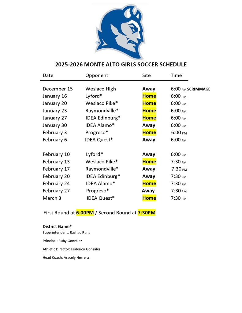 girls schedule