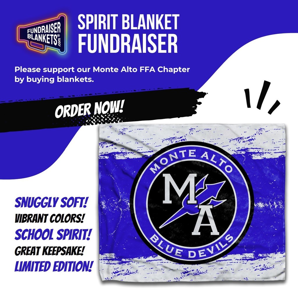 FFA Blanket Blue and White with MAISD Logo