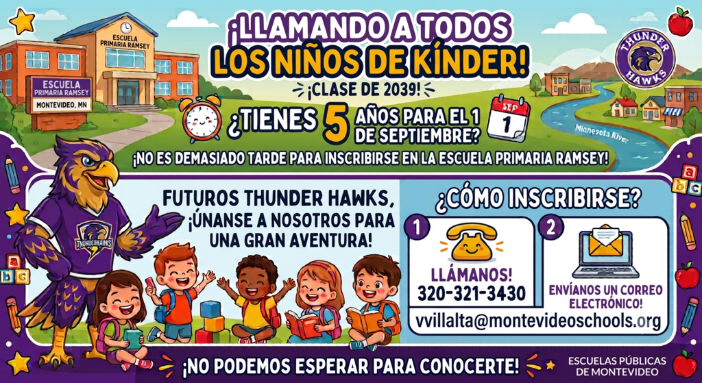 Montevideo Elementary Kindergarten Enrollment is still open.