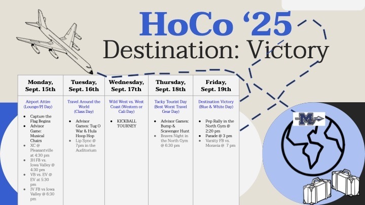 Please see all the activities listed for Homecoming Week!