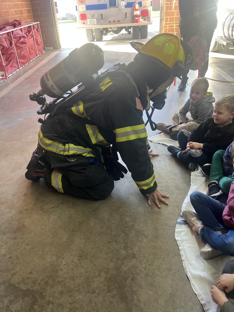 Firefighter showing us the gear!