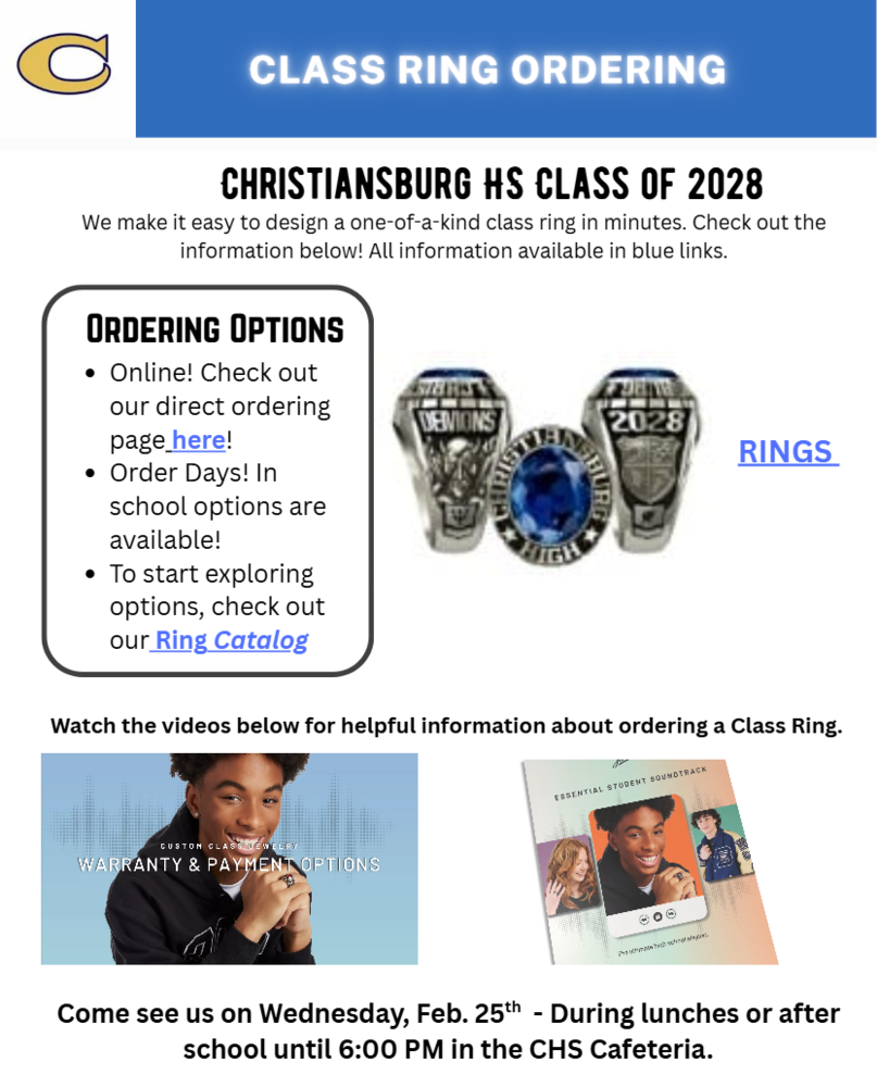 Class Ring Ordering Flyer
