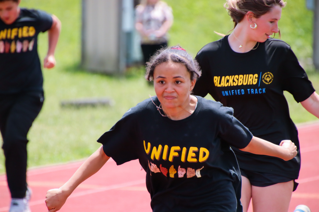 Unified Track athlete running