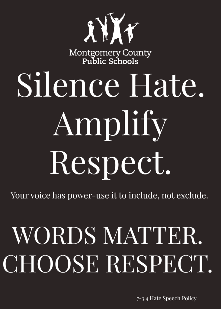 Silence Hate. Amplify Respect. Your voice has power- use it to include not exclude. Words Matter. Choose Respect. 