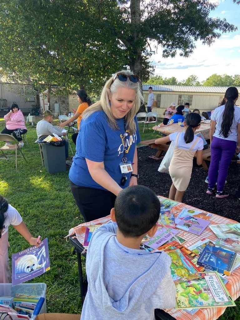 Teacher at a picnic