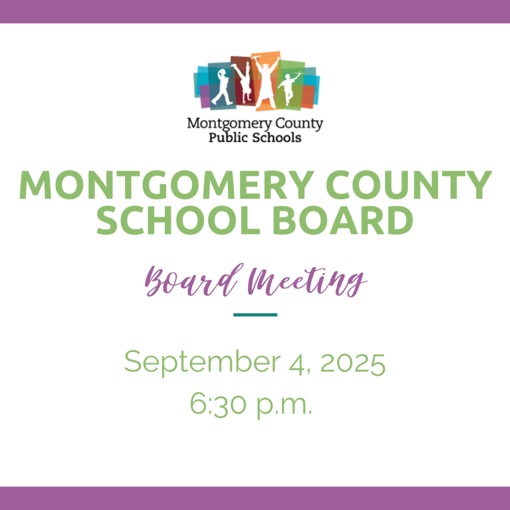 Montgomery County School Board Meeting Sept. 4, 2025 6:30 p.m.