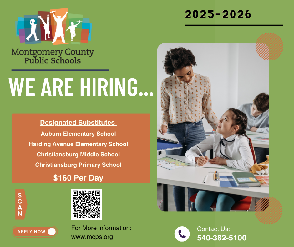 We are hiring designated substitutes AES, HAES, CMS, CPS $160 per day