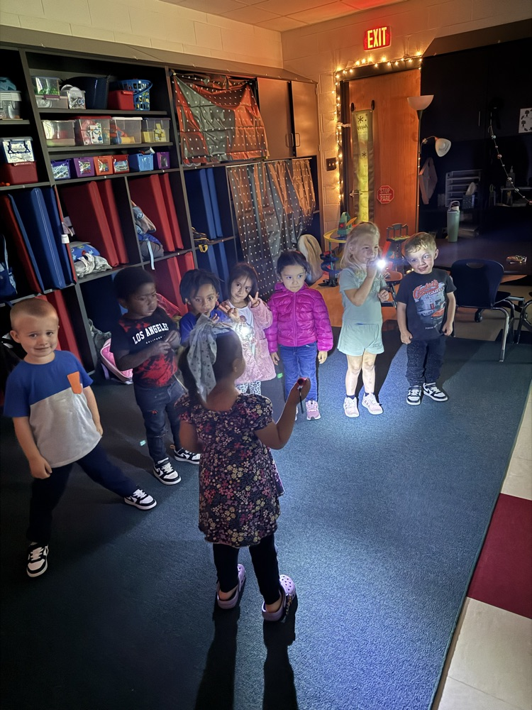 3 year olds making and learning about shadows