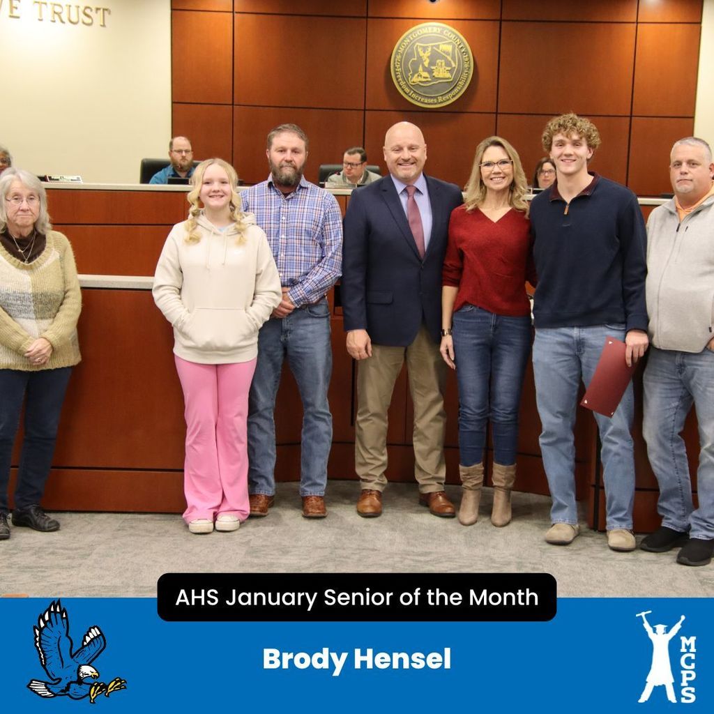 AHS Senior of the Month Brody Hensel and Family