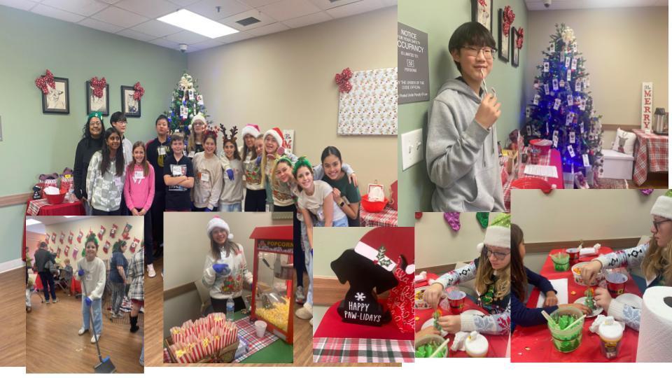 Beta Club members at the animal shelter